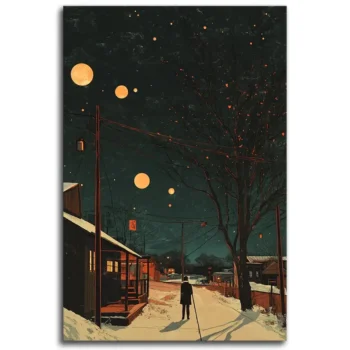 Starlit Solitude Wall Art - Blue Wall Art