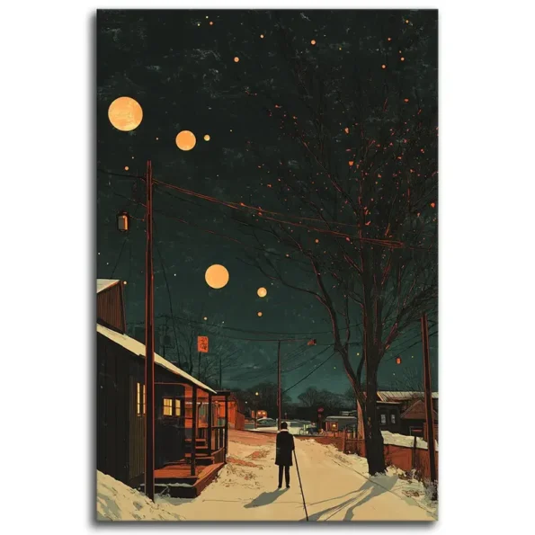 Starlit Solitude Wall Art - Blue Wall Art