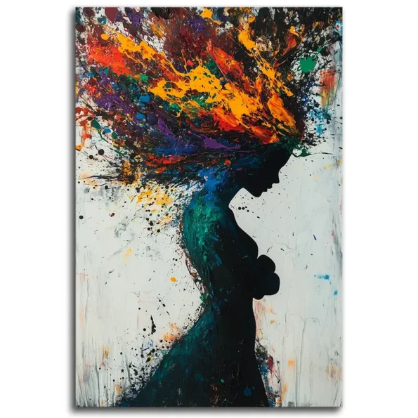Vibrant Silhouette Explosion