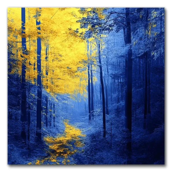 Blue and Yellow Forest Dreams