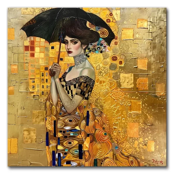 Golden Goddess in an Umbrella