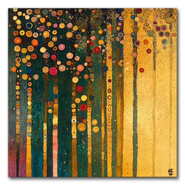 Golden Whimsy in Vertical Lines