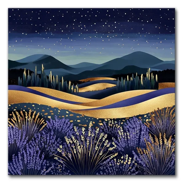 Lavender Dreams Under Starry Nights