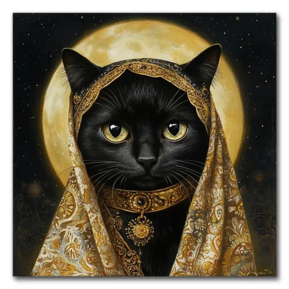 A Royal Cat Under the Moon
