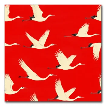 Cranes in a Crimson Sky