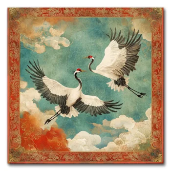 Cranes in Flight Defying Gravity