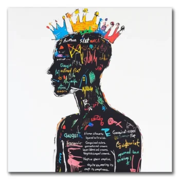 Crowned Human Silhouette in Chaos