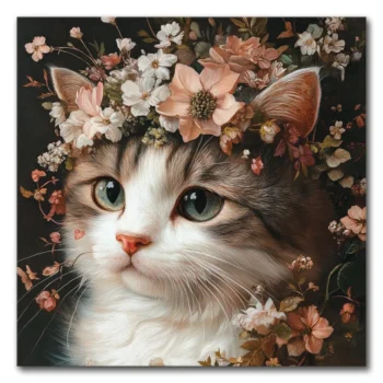 Feline Blooming with Flora