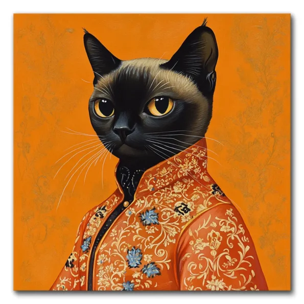 Feline Royalty in an Orange Palace