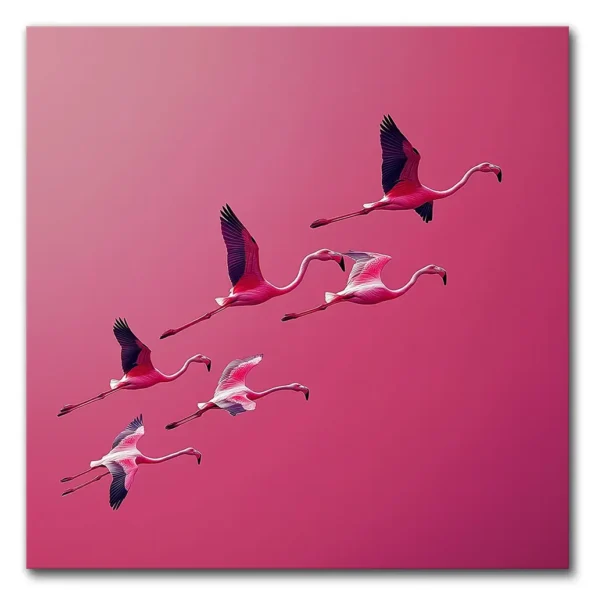 Flocking Together in Pink Skies