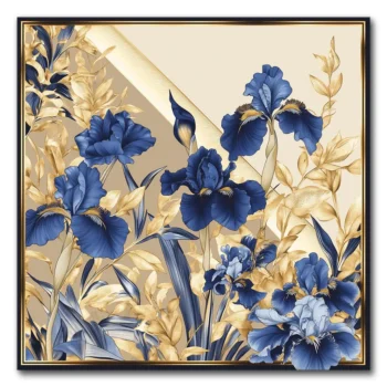 Gold and Blue Blooms