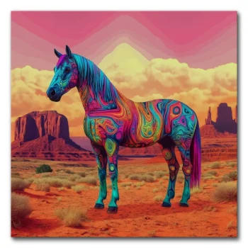 Horse in Technicolor Wildness