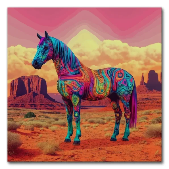 Horse in Technicolor Wildness