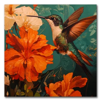 Hummingbird in Floral Paradise