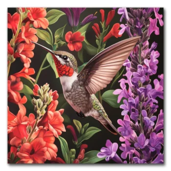 Hummingbird's Floral Fiesta