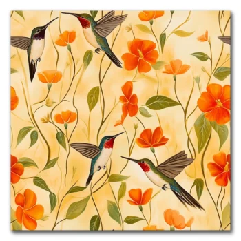 Hummingbirds in a Floral Dance