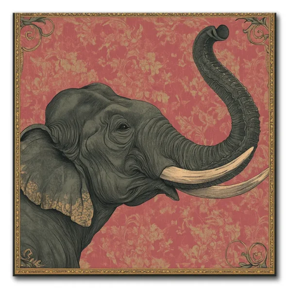 Majestic Elephant in Pink Glory