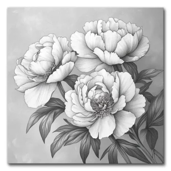 Peonies in Perfect Line Art