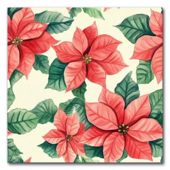 Poinsettias on a Creamy Canvas