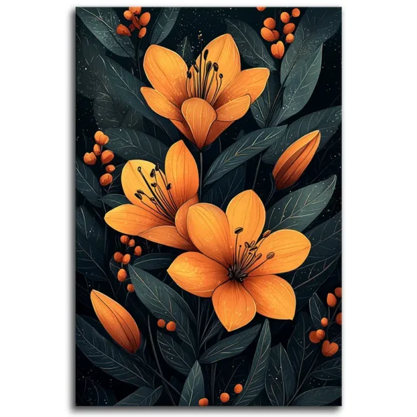 Bold Blossoms in Night