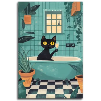 Champagne Bath Cat