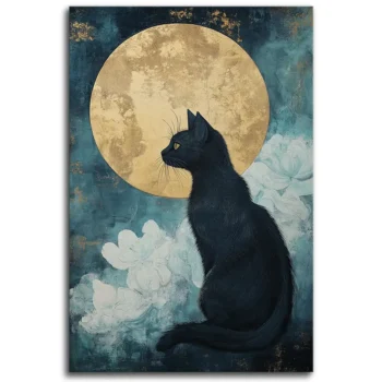 Feline Essence Under Moonlight
