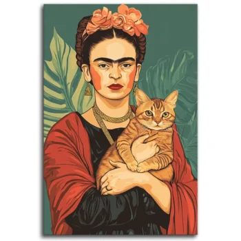 Frida's Feline Embrace