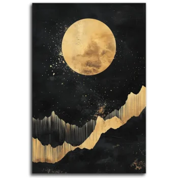 Golden Moonlit Mountains