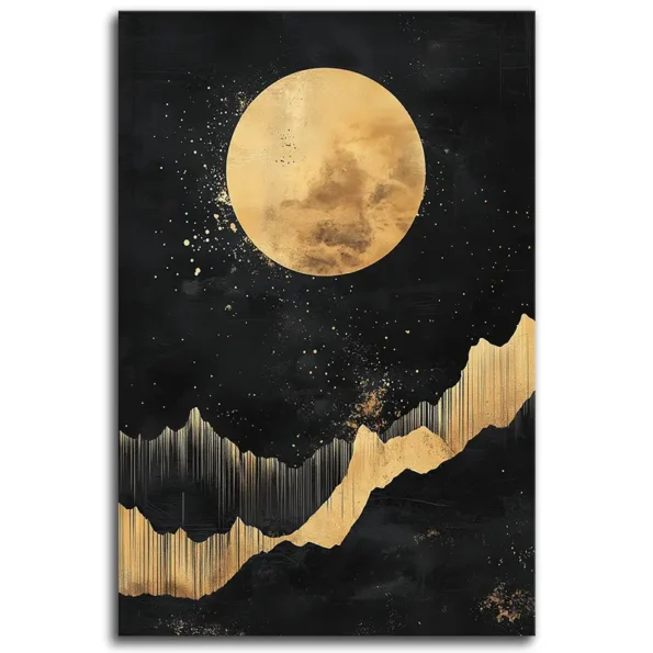 Golden Moonlit Mountains