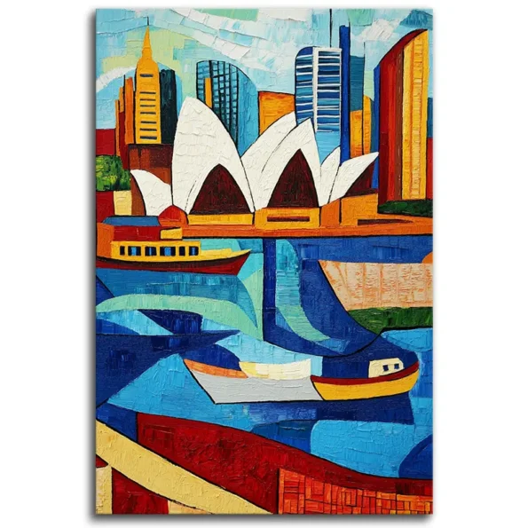 Harbour Hues: A Cubist Dream