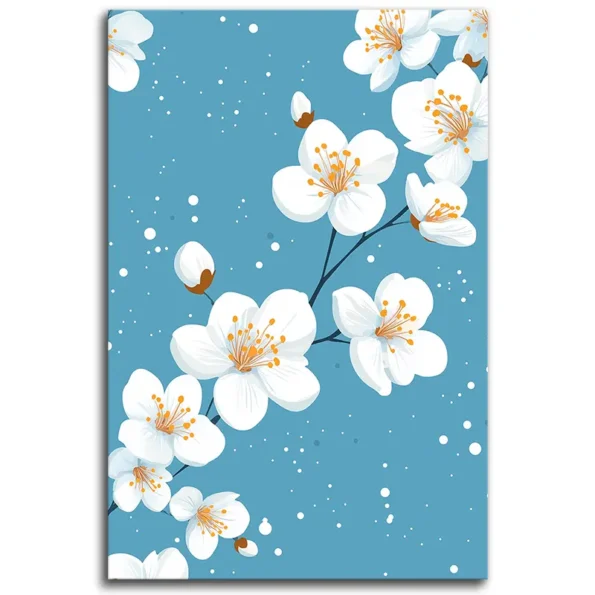 Petals and Paint on Blue