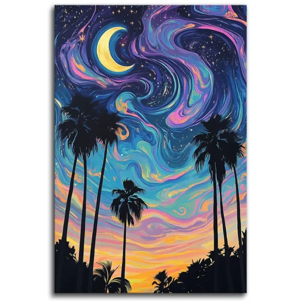 Psychedelic Palms Under Galactic Dreams