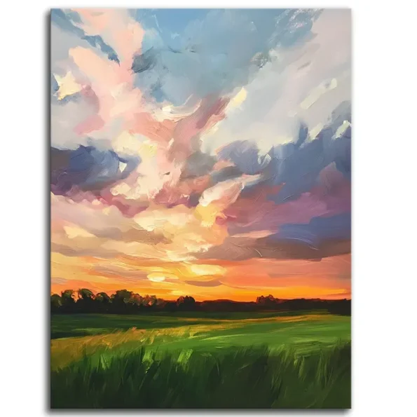 Fields Beneath Blushing Skies