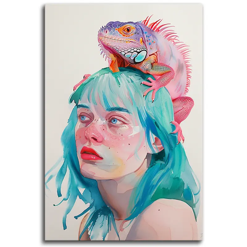 Girl With an Iguana