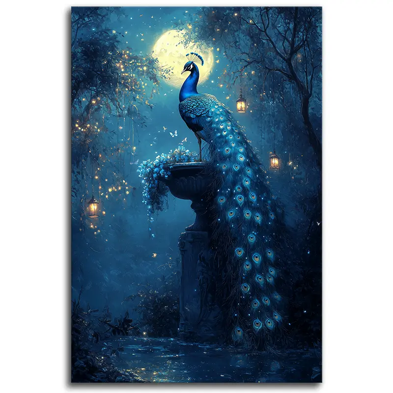 Moonlit Peacocks