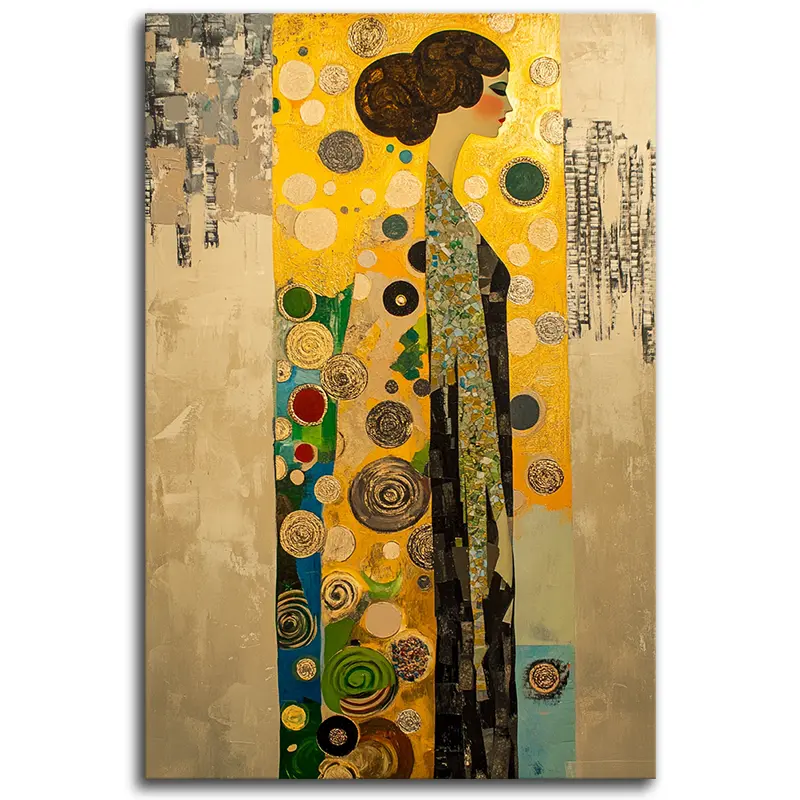 Tall woman in Gold