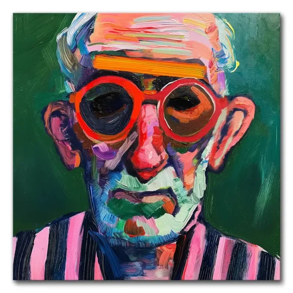 Old Man Wearing Red