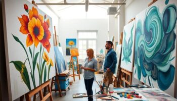 floral and abstract art
