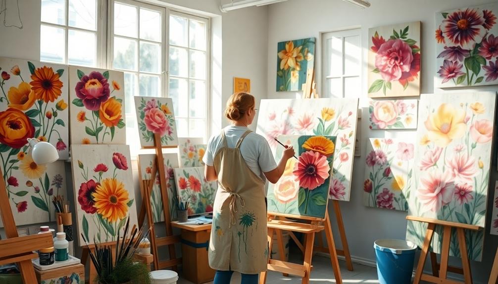 floral canvas art styles