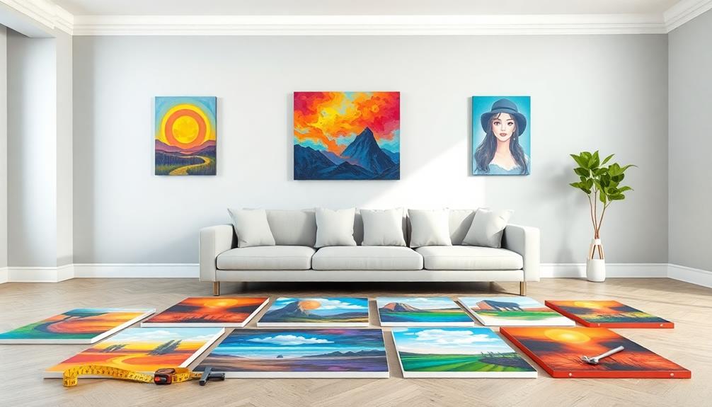 gallery wall canvas arrangement tips