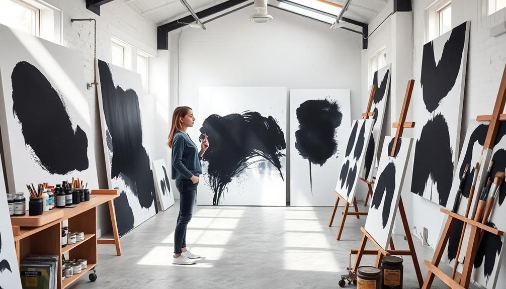 monochrome canvas art exploration